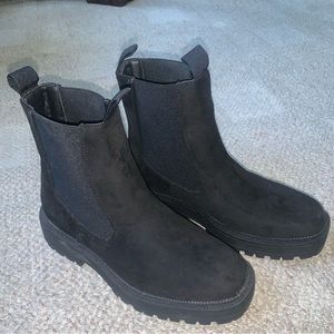 Black suede boots